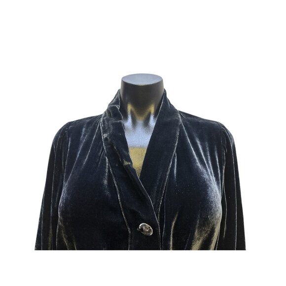 Love And Liberty Blue Velvet Tie-Waist Blazer Jacket w/Pockets Size S - Picture 3 of 10